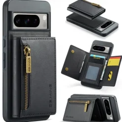 Phone Case For Google Pixel 8 Pro Back Cover Magnetic Card Slot Retro TPU PU Leather