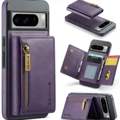 Phone Case For Google Pixel 8 Pro Back Cover Magnetic Card Slot Retro TPU PU Leather