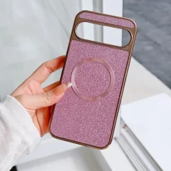 Phone Case For Google Pixel 9 Pro Pixel 9 Pro XL Pixel 8 Pro Pixel 8 Pixel 9 Back Cover Magnetic Adsorption Magnetic Support Wireless Charging Shockproof Color Gradient Geometric Pattern PC PU Leather