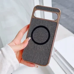 Phone Case For Google Pixel 9 Pro Pixel 9 Pro XL Pixel 8 Pro Pixel 8 Pixel 9 Back Cover Magnetic Adsorption Magnetic Support Wireless Charging Shockproof Color Gradient Geometric Pattern PC PU Leather