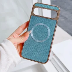 Phone Case For Google Pixel 9 Pro Pixel 9 Pro XL Pixel 8 Pro Pixel 8 Pixel 9 Back Cover Magnetic Adsorption Magnetic Support Wireless Charging Shockproof Color Gradient Geometric Pattern PC PU Leather