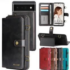 Phone Case For Google Pixel Pixel 7 Pixel 7 Pro Pixel 6 Pixel 6 Pro Wallet Case Bumper Frame Magnetic Full Body Protective Solid Colored PU Leather