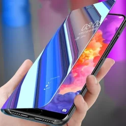 Phone Case For Huawei P30 P30 Pro P30 Lite P10 Plus P20 P20 Pro P20 lite P10 Lite P10 P9 lite mini Full Body Case with Stand Holder Flip Mirror Solid Color PC