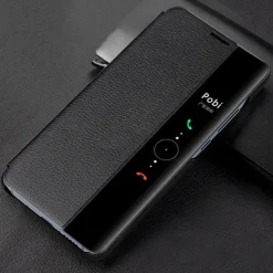 Phone Case for Huawei P40 P30 P20 Pro Lite Mate 40 30 20 Pro Honor 20 Pro With Windows Flip Translucent Full Body Cases Hard PU Leather Luxury Leather Hard PC Window View Smart Clear View