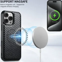 Phone Case For iPhone 16 15 14 Pro Max Plus 13 12 Pro Max Back Cover with Stand Holder Magnetic Support Wireless Charging Retro TPU PC PU Leather