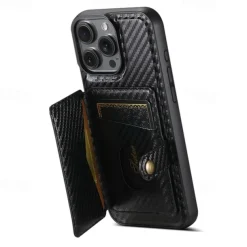 Phone Case For iPhone 16 15 14 Pro Max Plus 13 12 Pro Max Back Cover with Stand Holder Magnetic Support Wireless Charging Retro TPU PC PU Leather