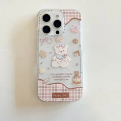 Phone Case For iPhone 16 15 14 Pro Max 16e 13 Back Cover Shockproof Cartoon TPU Acrylic