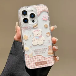 Phone Case For iPhone 16 15 14 Pro Max 16e 13 Back Cover Shockproof Cartoon TPU Acrylic