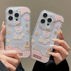 Phone Case For iPhone 16 15 14 Pro Max 16e 13 Back Cover Shockproof Cartoon TPU Acrylic