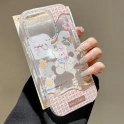 Phone Case For iPhone 16 15 14 Pro Max 16e 13 Back Cover Shockproof Cartoon TPU Acrylic