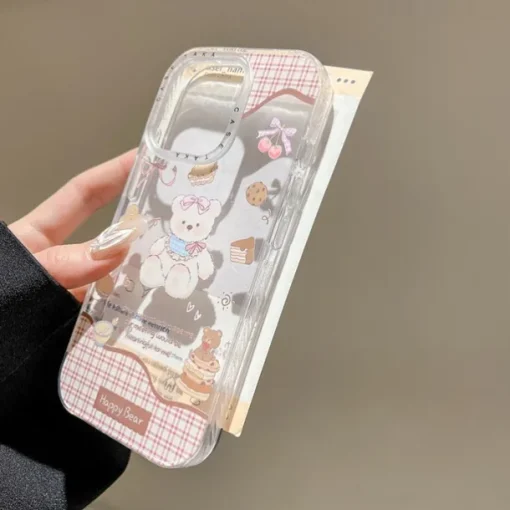 Phone Case For iPhone 16 15 14 Pro Max 16e 13 Back Cover Shockproof Cartoon TPU Acrylic