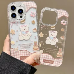 Phone Case For iPhone 16 15 14 Pro Max 16e 13 Back Cover Shockproof Cartoon TPU Acrylic