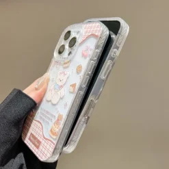 Phone Case For iPhone 16 15 14 Pro Max 16e 13 Back Cover Shockproof Cartoon TPU Acrylic