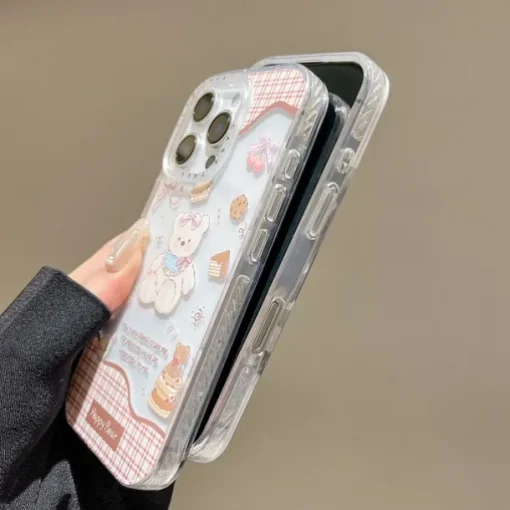 Phone Case For iPhone 16 15 14 Pro Max 16e 13 Back Cover Shockproof Cartoon TPU Acrylic