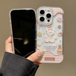 Phone Case For iPhone 16 15 14 Pro Max 16e 13 Back Cover Shockproof Cartoon TPU Acrylic