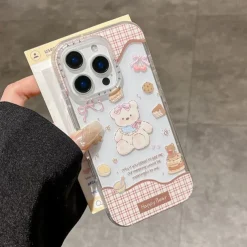 Phone Case For iPhone 16 15 14 Pro Max 16e 13 Back Cover Shockproof Cartoon TPU Acrylic