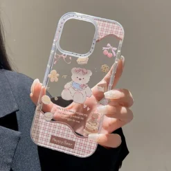 Phone Case For iPhone 16 15 14 Pro Max 16e 13 Back Cover Shockproof Cartoon TPU Acrylic