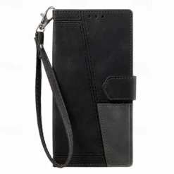 Phone Case For iPhone 16 15 14 Pro Max Plus 13 12 11 Pro Max Mini Back Cover with Stand Holder with Wrist Strap Card Slot Retro TPU PU Leather