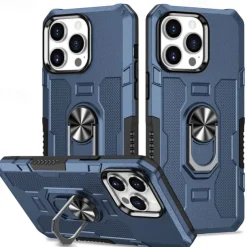 Phone Case For iPhone 16 15 14 Pro Max Plus 13 12 11 Pro Max Back Cover Ring Holder Magnetic Shockproof Retro PC
