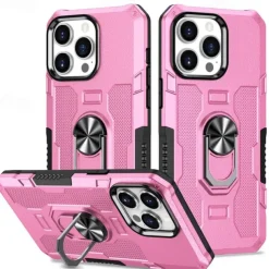 Phone Case For iPhone 16 15 14 Pro Max Plus 13 12 11 Pro Max Back Cover Ring Holder Magnetic Shockproof Retro PC