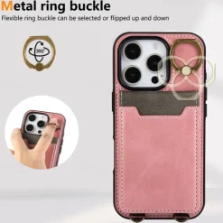 Phone Case For iPhone 16 15 14 Pro Max Plus 13 12 11 Pro Max Back Cover with Stand Holder Ring Holder with Wrist Strap Retro TPU PU Leather
