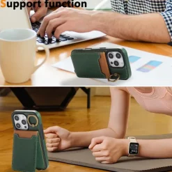 Phone Case For iPhone 16 15 14 Pro Max Plus 13 12 11 Pro Max Back Cover with Stand Holder Ring Holder with Wrist Strap Retro TPU PU Leather