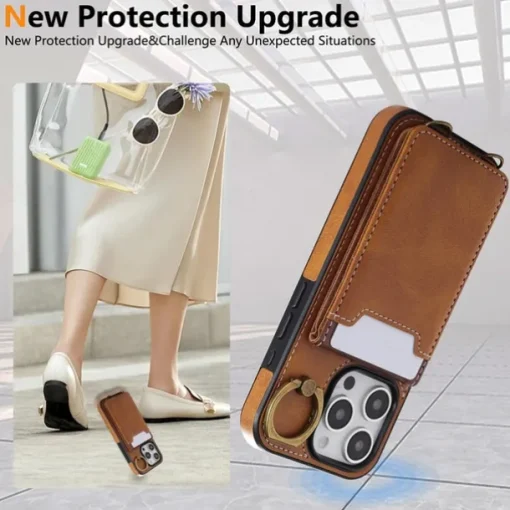 Phone Case For iPhone 16 15 14 Pro Max Plus 13 12 11 Pro Max Back Cover with Stand Holder Ring Holder with Wrist Strap Retro TPU PU Leather
