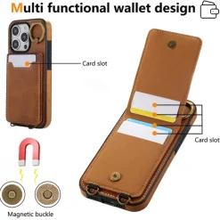 Phone Case For iPhone 16 15 14 Pro Max Plus 13 12 11 Pro Max Back Cover with Stand Holder Ring Holder with Wrist Strap Retro TPU PU Leather