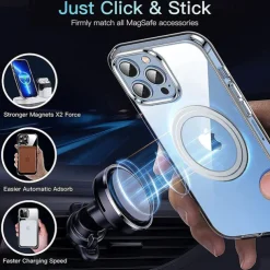 Phone Case For iPhone 16 15 14 Pro Max Plus 13 Pro Max Back Cover Support Wireless Charging Shockproof TPU PC