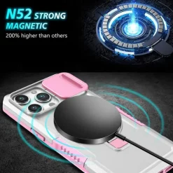 Phone Case For iPhone 16 15 14 Pro Max Plus 13 12 11 Pro Max Back Cover with Stand Holder Magnetic Support Wireless Charging Retro PC