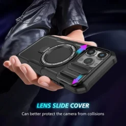 Phone Case For iPhone 16 15 14 Pro Max Plus 13 12 11 Pro Max Back Cover with Stand Holder Magnetic Support Wireless Charging Retro PC