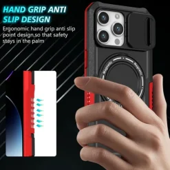 Phone Case For iPhone 16 15 14 Pro Max Plus 13 12 11 Pro Max Back Cover with Stand Holder Magnetic Support Wireless Charging Retro PC