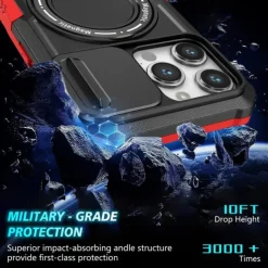 Phone Case For iPhone 16 15 14 Pro Max Plus 13 12 11 Pro Max Back Cover with Stand Holder Magnetic Support Wireless Charging Retro PC