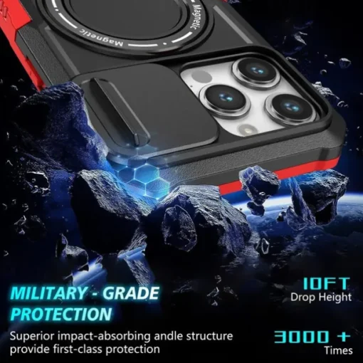 Phone Case For iPhone 16 15 14 Pro Max Plus 13 12 11 Pro Max Back Cover with Stand Holder Magnetic Support Wireless Charging Retro PC