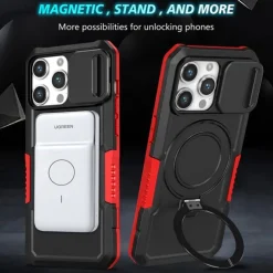 Phone Case For iPhone 16 15 14 Pro Max Plus 13 12 11 Pro Max Back Cover with Stand Holder Magnetic Support Wireless Charging Retro PC