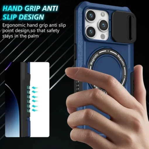 Phone Case For iPhone 16 15 14 Pro Max Plus 13 12 11 Pro Max Back Cover with Stand Holder Magnetic Support Wireless Charging Retro PC