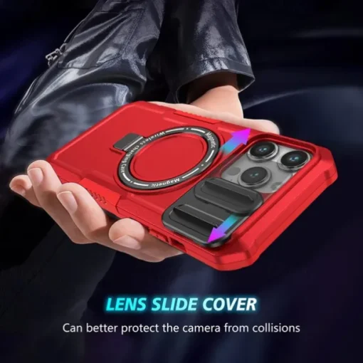Phone Case For iPhone 16 15 14 Pro Max Plus 13 12 11 Pro Max Back Cover with Stand Holder Magnetic Support Wireless Charging Retro PC