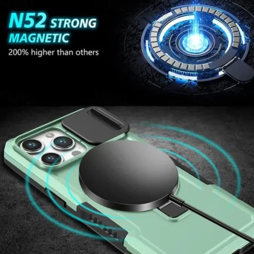 Phone Case For iPhone 16 15 14 Pro Max Plus 13 12 11 Pro Max Back Cover with Stand Holder Magnetic Support Wireless Charging Retro PC
