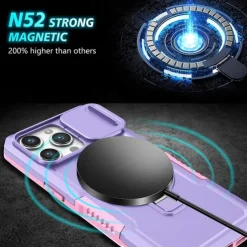 Phone Case For iPhone 16 15 14 Pro Max Plus 13 12 11 Pro Max Back Cover with Stand Holder Magnetic Support Wireless Charging Retro PC