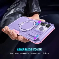 Phone Case For iPhone 16 15 14 Pro Max Plus 13 12 11 Pro Max Back Cover with Stand Holder Magnetic Support Wireless Charging Retro PC