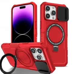 Phone Case For iPhone 16 15 14 Pro Max Plus 13 12 11 Pro Max Back Cover with Stand Holder Magnetic Support Wireless Charging Retro PC