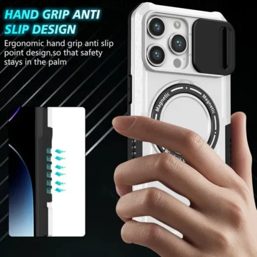 Phone Case For iPhone 16 15 14 Pro Max Plus 13 12 11 Pro Max Back Cover with Stand Holder Magnetic Support Wireless Charging Retro PC