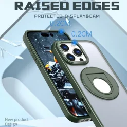 Phone Case For iPhone 16 15 14 Pro Max Plus 13 12 11 Pro Max Back Cover Ring Holder Magnetic Support Wireless Charging Retro TPU PC