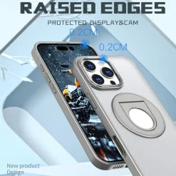 Phone Case For iPhone 16 15 14 Pro Max Plus 13 12 11 Pro Max Back Cover Ring Holder Magnetic Support Wireless Charging Retro TPU PC