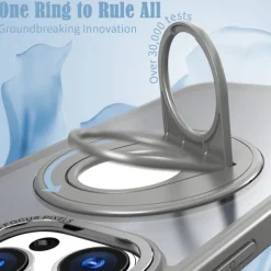 Phone Case For iPhone 16 15 14 Pro Max Plus 13 12 11 Pro Max Back Cover Ring Holder Magnetic Support Wireless Charging Retro TPU PC