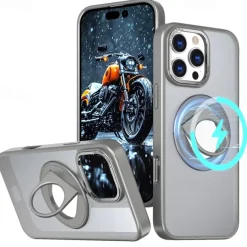 Phone Case For iPhone 16 15 14 Pro Max Plus 13 12 11 Pro Max Back Cover Ring Holder Magnetic Support Wireless Charging Retro TPU PC