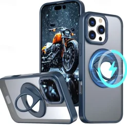 Phone Case For iPhone 16 15 14 Pro Max Plus 13 12 11 Pro Max Back Cover Ring Holder Magnetic Support Wireless Charging Retro TPU PC