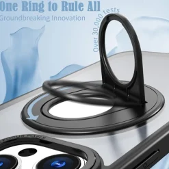 Phone Case For iPhone 16 15 14 Pro Max Plus 13 12 11 Pro Max Back Cover Ring Holder Magnetic Support Wireless Charging Retro TPU PC