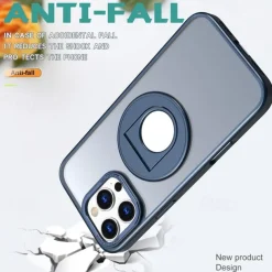 Phone Case For iPhone 16 15 14 Pro Max Plus 13 12 11 Pro Max Back Cover Ring Holder Magnetic Support Wireless Charging Retro TPU PC