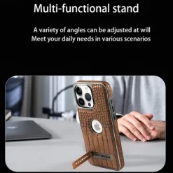 Phone Case For iPhone 16 15 14 Pro Max Plus 13 12 11 Pro Max Back Cover with Stand Holder Magnetic Support Wireless Charging Retro TPU PC